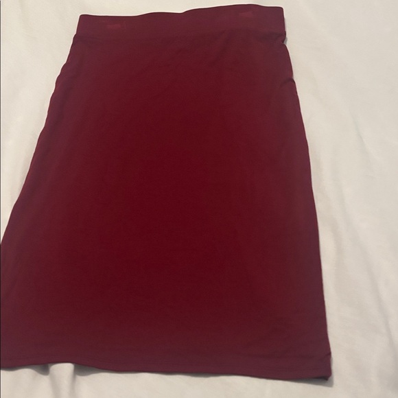 Bar III Burgundy Pencil Bodycon Skirt SZ L fully lined form fitting midi career - Picture 12 of 13